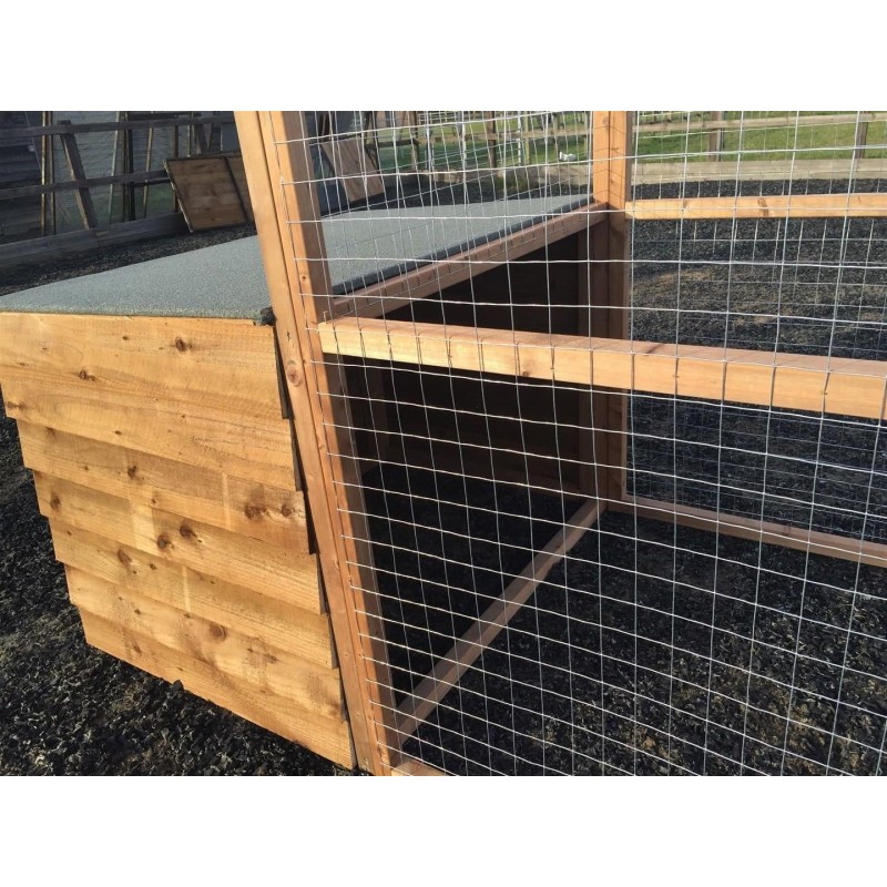 Dog Kennel & Run 12ft x 4ft x 6ft high, 2x2" 16G wire mesh felted Roof